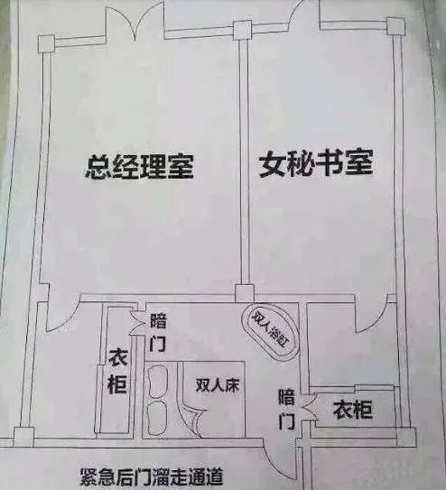 总经理和秘书的“暗门”户型（图），竟有紧急通道..._我想网