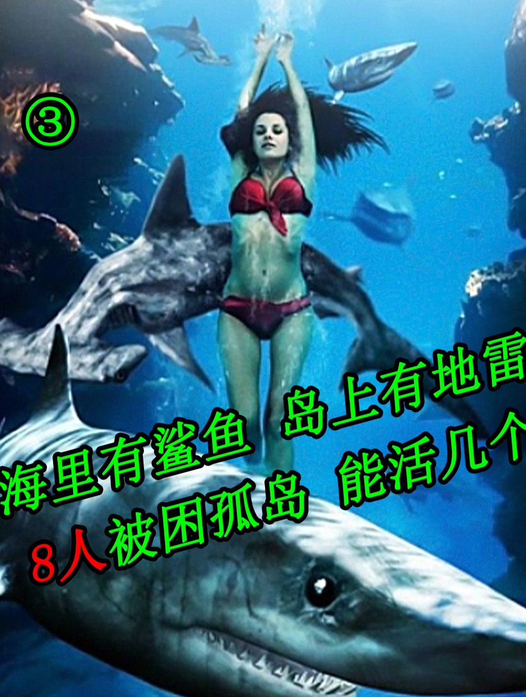 8人被困吃人鲨鱼的孤岛《孤岛鲨魂》第3集