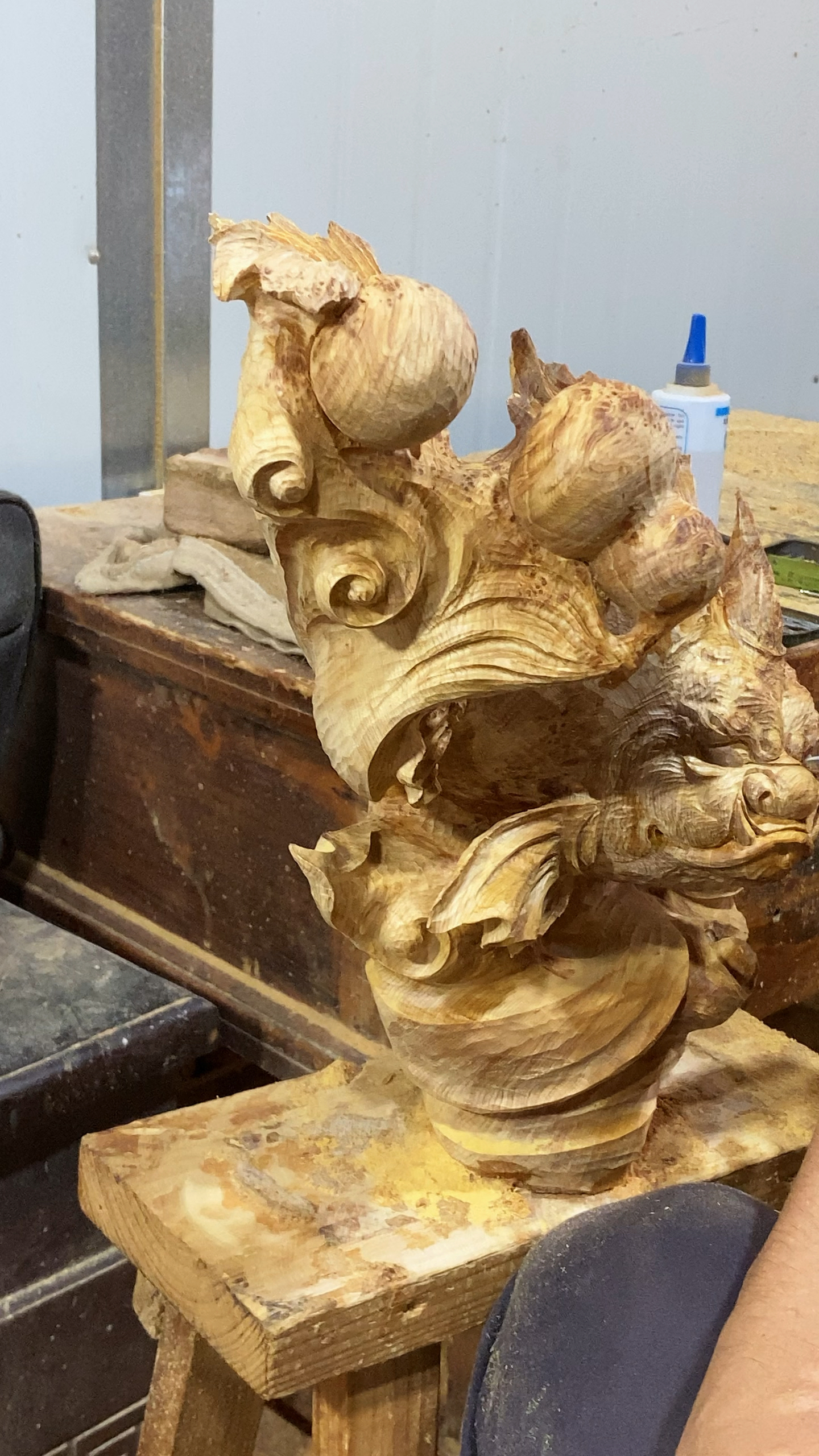 但愿鱼化龙 青云得路平步青云纯手工雕刻木雕摆件#工艺品摆件