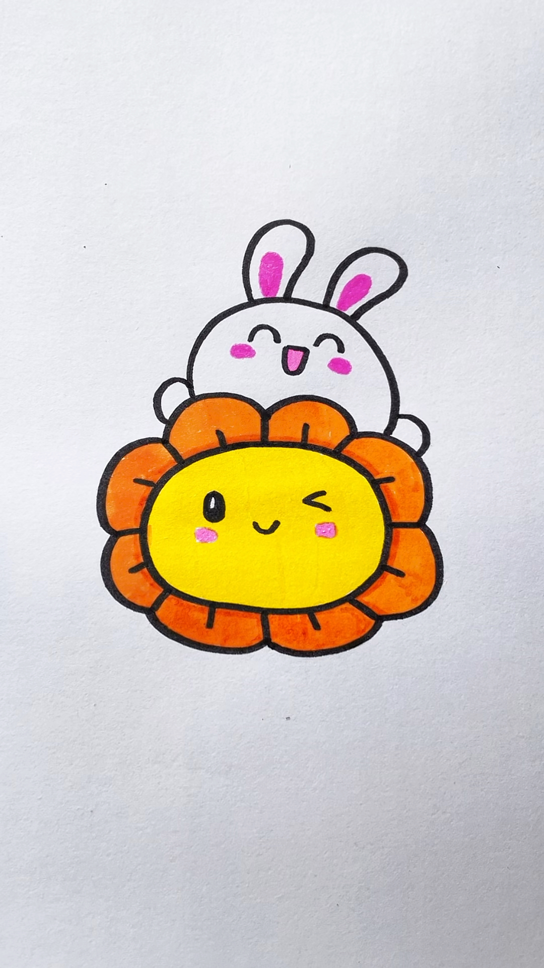 中秋节月饼和玉兔简笔画