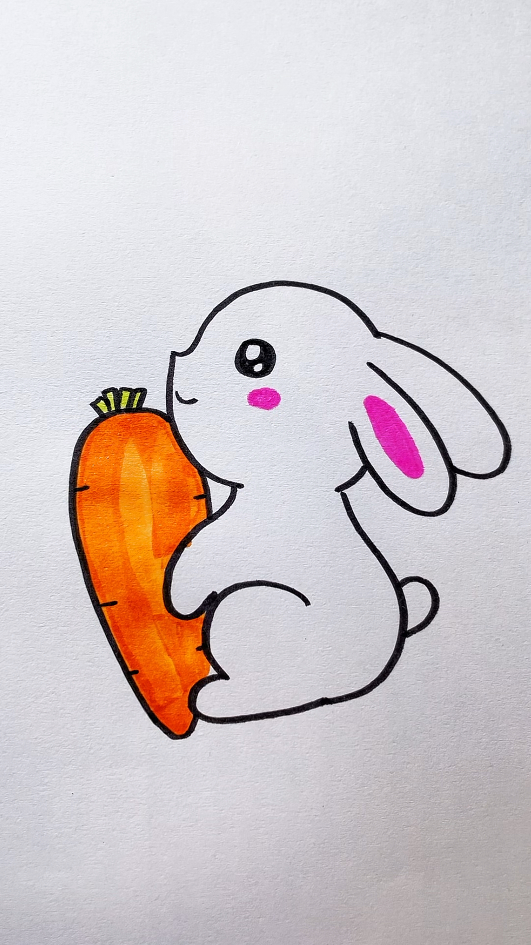 小白兔简笔画,教你画可爱的小白兔