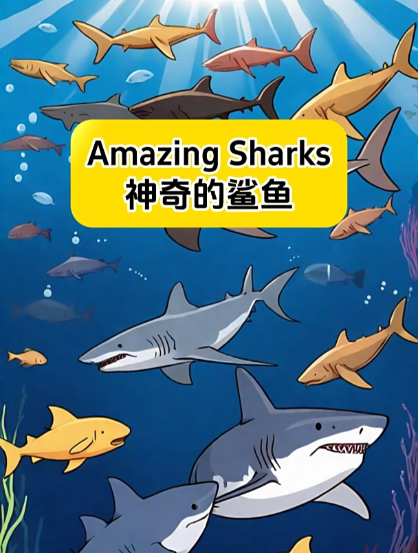 每日英语|幼儿英语小短文:Amazing Sharks神奇的鲨鱼