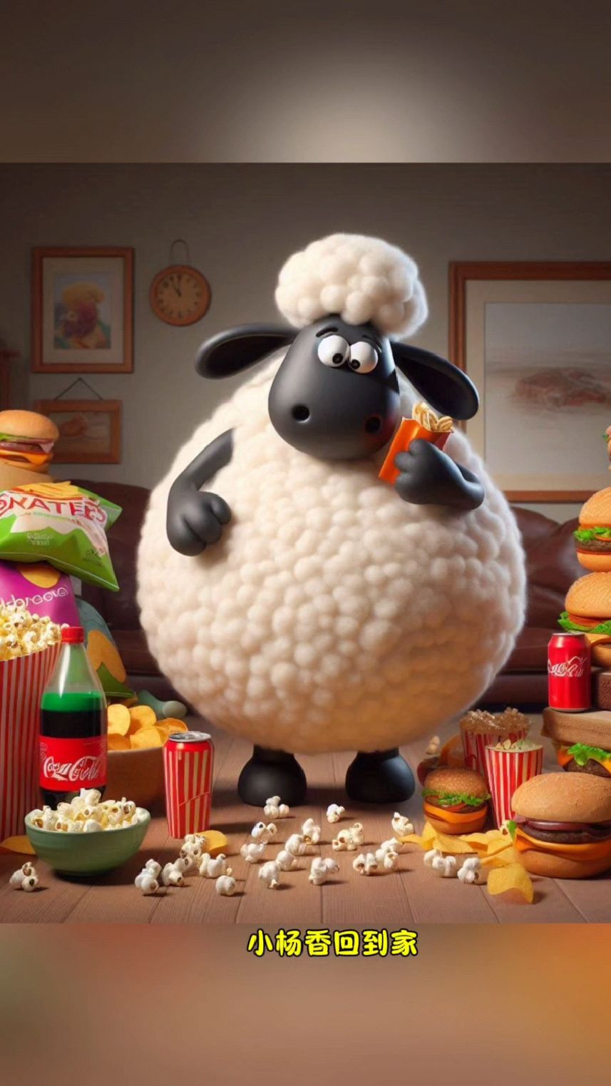 小羊肖恩疯狂吃零食,结果成了大胖子