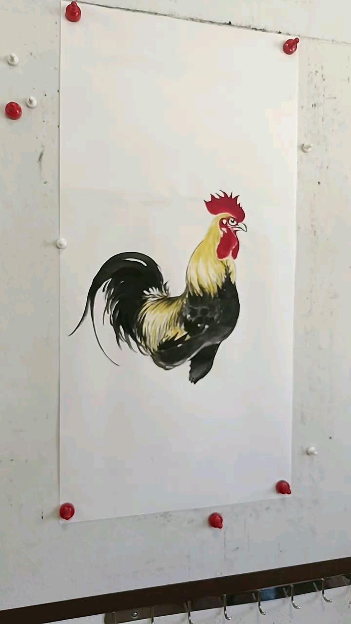 王兴民国画公鸡:绘画作品