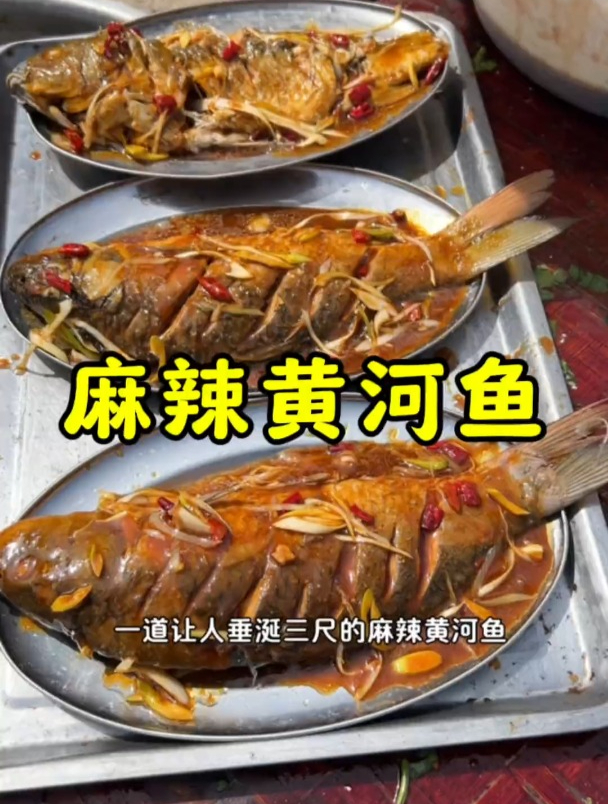 乡村大锅菜一道麻辣黄河鱼