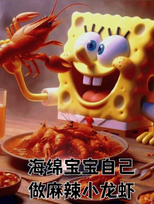 海绵宝宝自己做麻辣小龙虾!