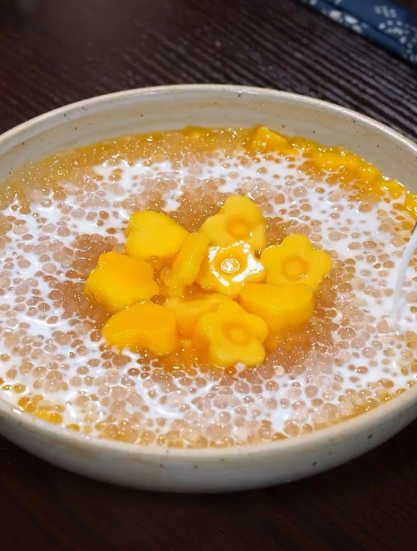 在家就能做芒果西米露,原来可以这么好喝,不用出去买了