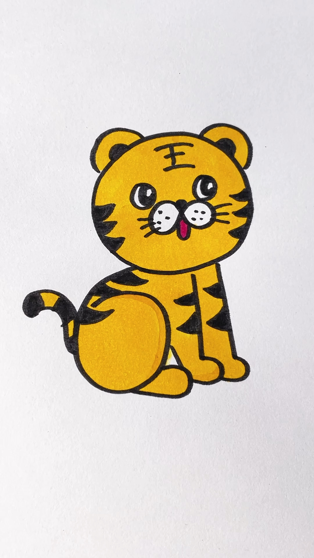 超简单的小老虎画法,用0611画小老虎,快来试试吧