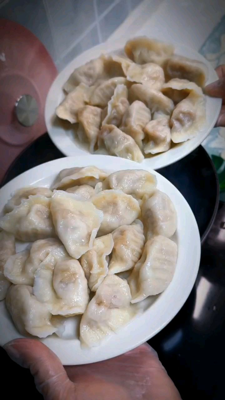 今天给家人做过酸菜饺子