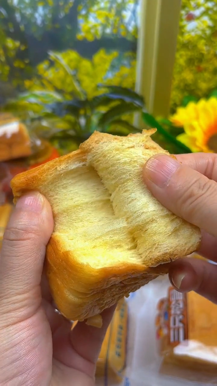 三只松鼠水牛乳吐司面包,搭配牛奶超好吃!大人小孩都能吃