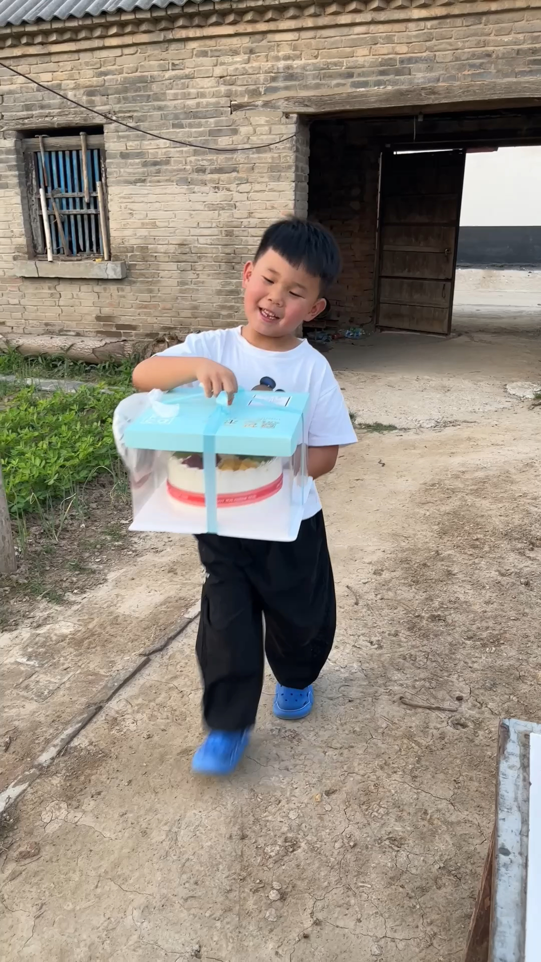 懂事的孩子给奶奶送蛋糕