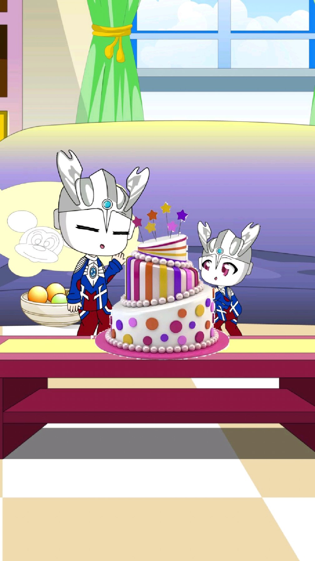 小赛罗眼睁睁看着蛋糕越变越小!