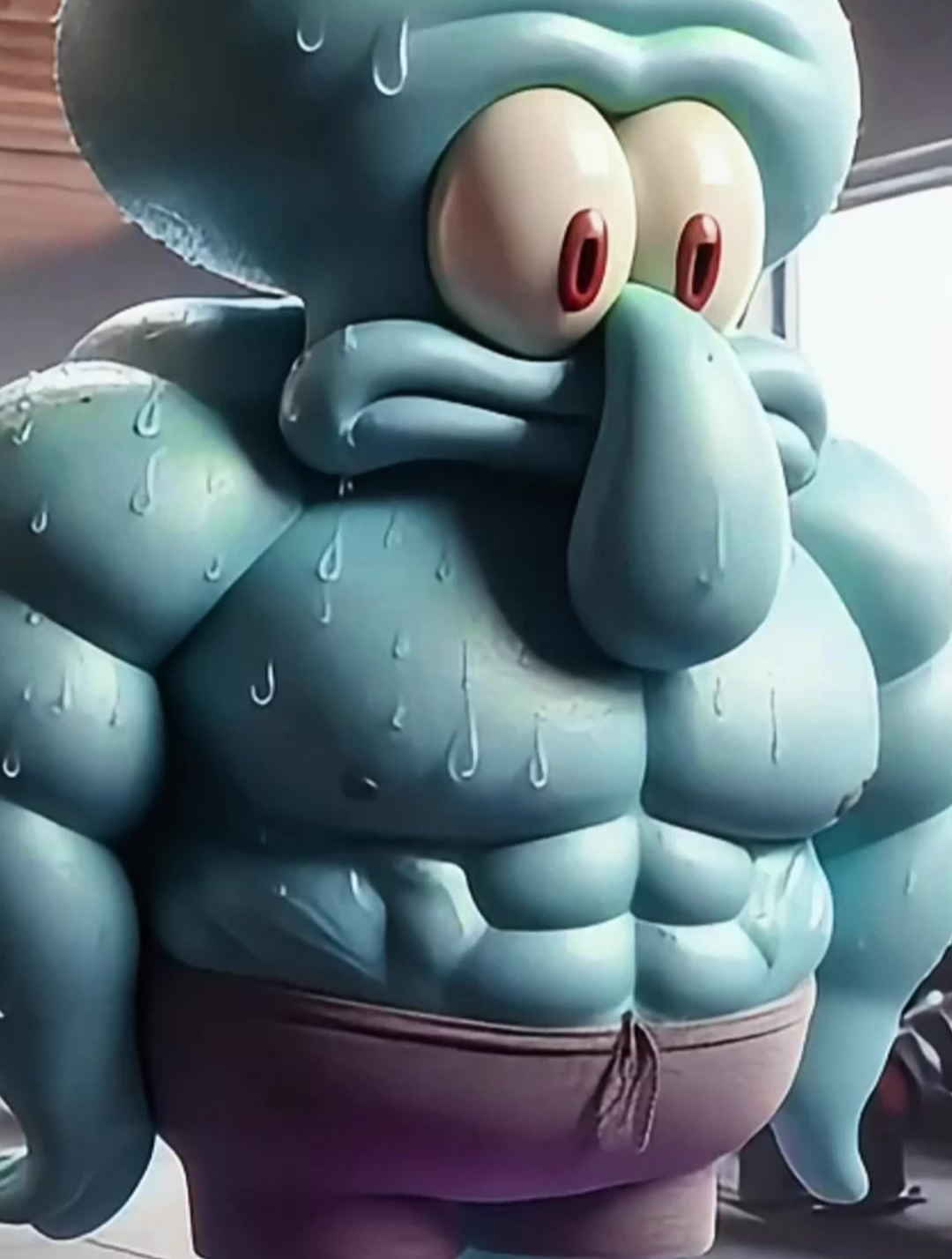 章鱼哥天天健身,变成了肌肉男!