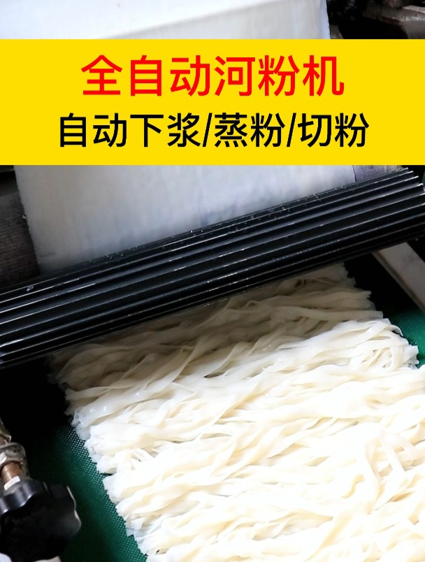 全自动河粉机,自动下浆/蒸粉/摊凉/切粉,节省人工