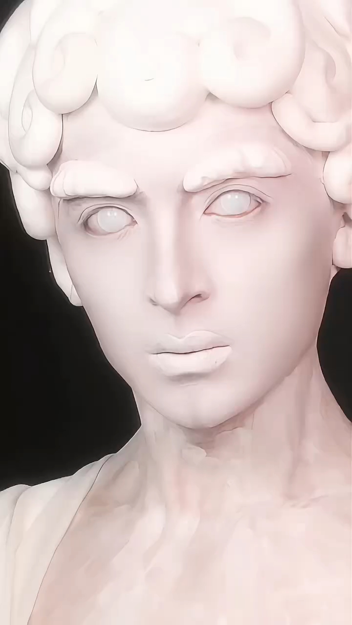肌肉男大卫雕像仿妆