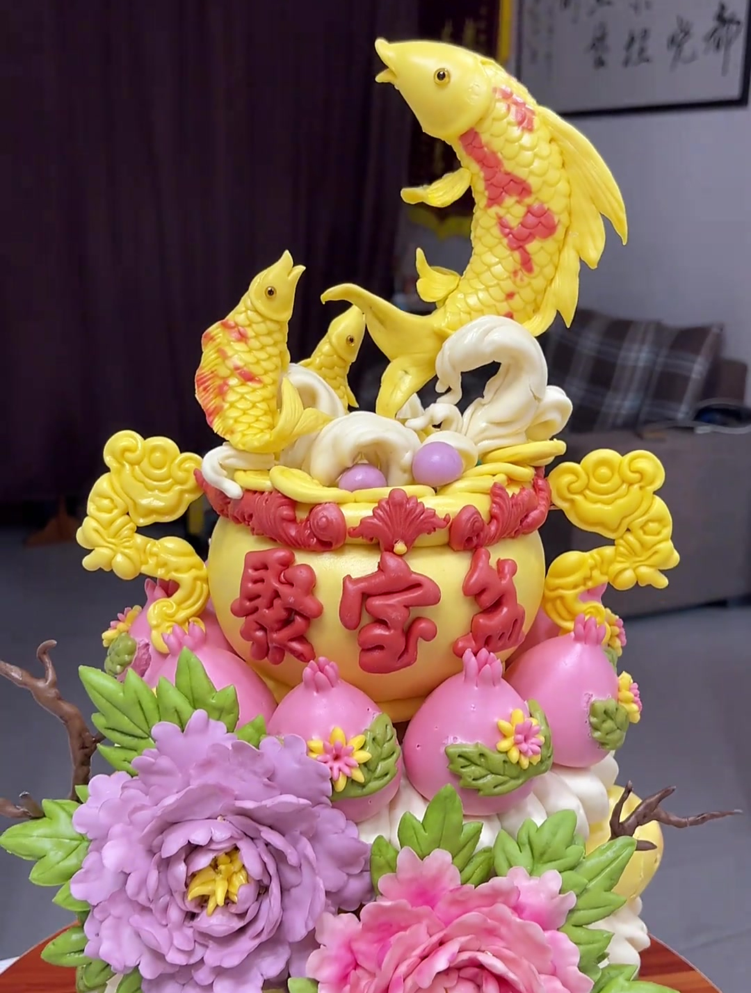 今天用发面做立体鲤鱼,太生动了!
