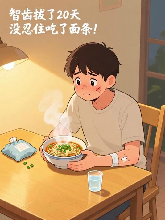 #马上健康过大年#智齿拔了20天没忍住吃了面条