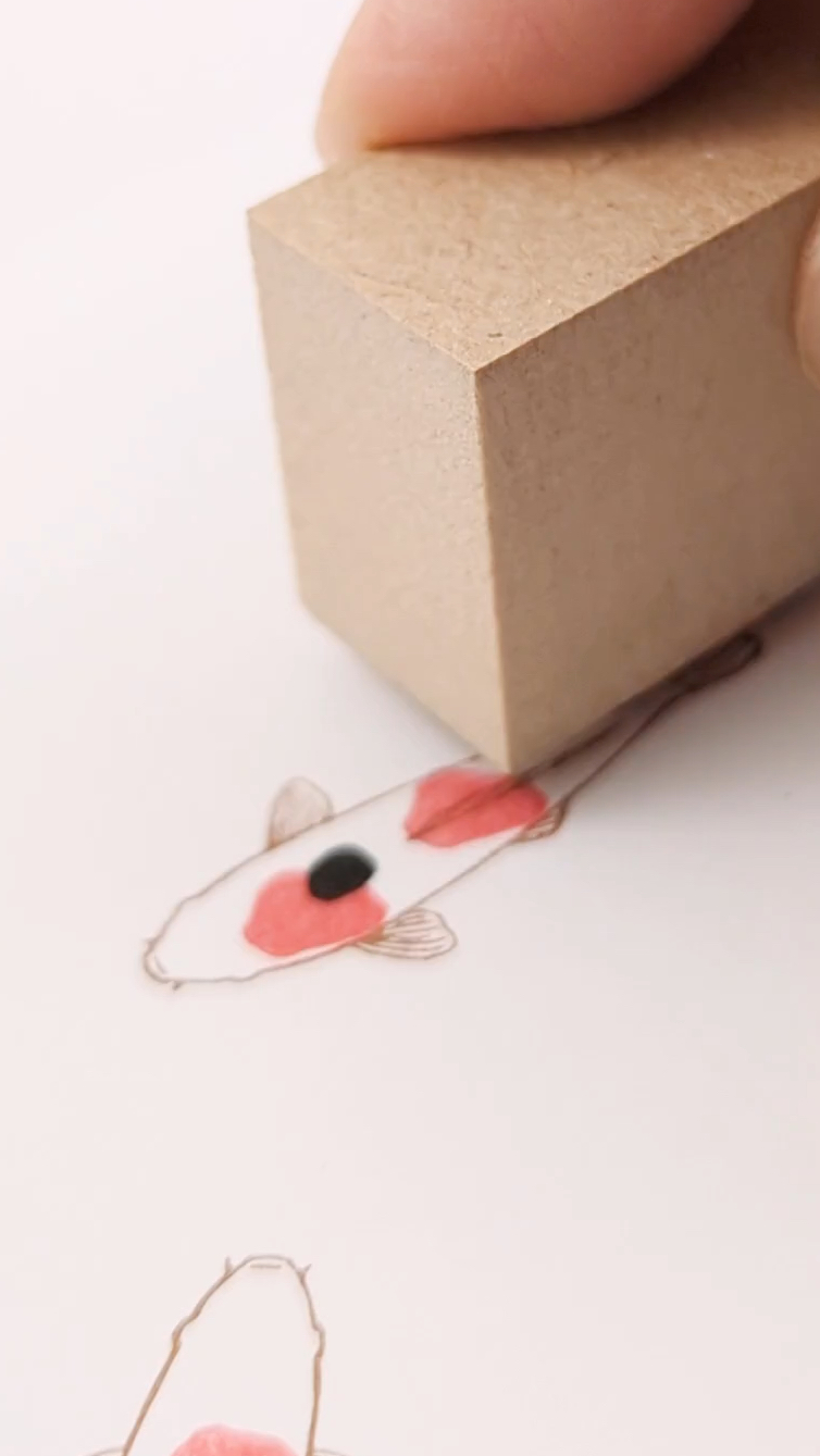 关于小鱼可爱的印章画～