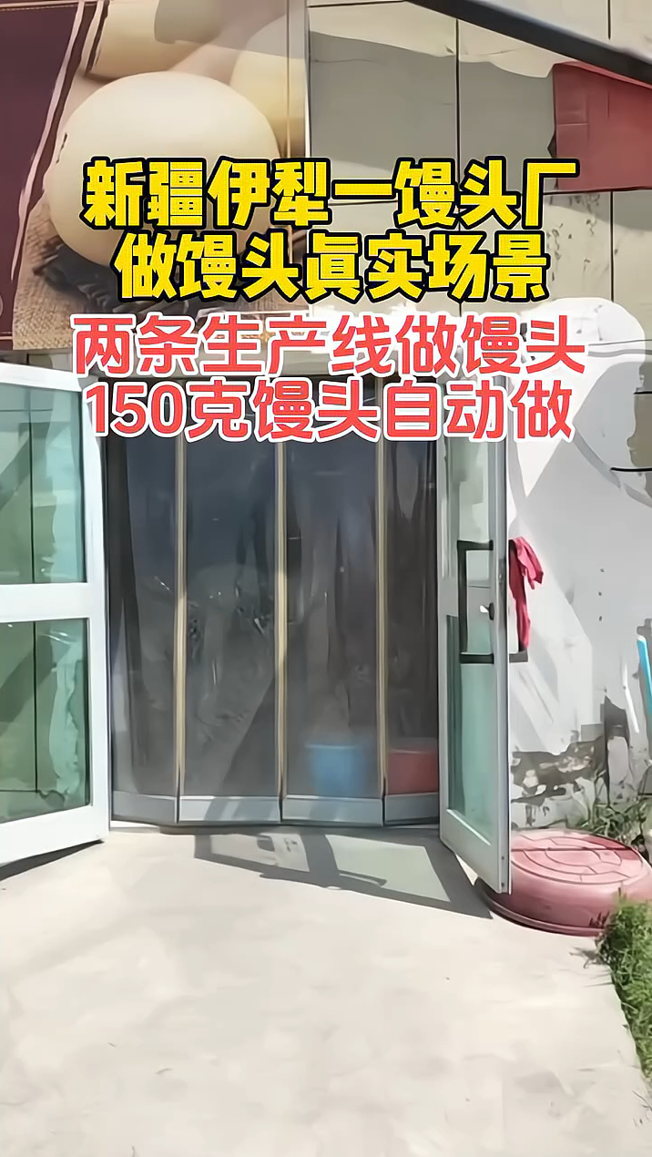 新疆馒头厂 做馒头真实场景,两条馒头生产线自动做