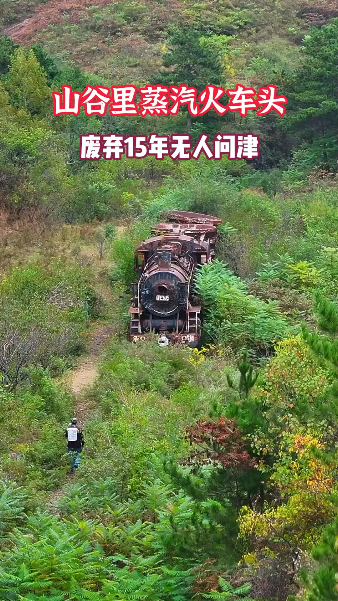 大山废弃蒸汽火车头,当初他横穿市区,也是见过大世面的