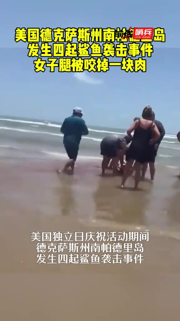 美国德州南帕德里岛发生四起鲨鱼袭击事件,女子腿被咬掉一块肉