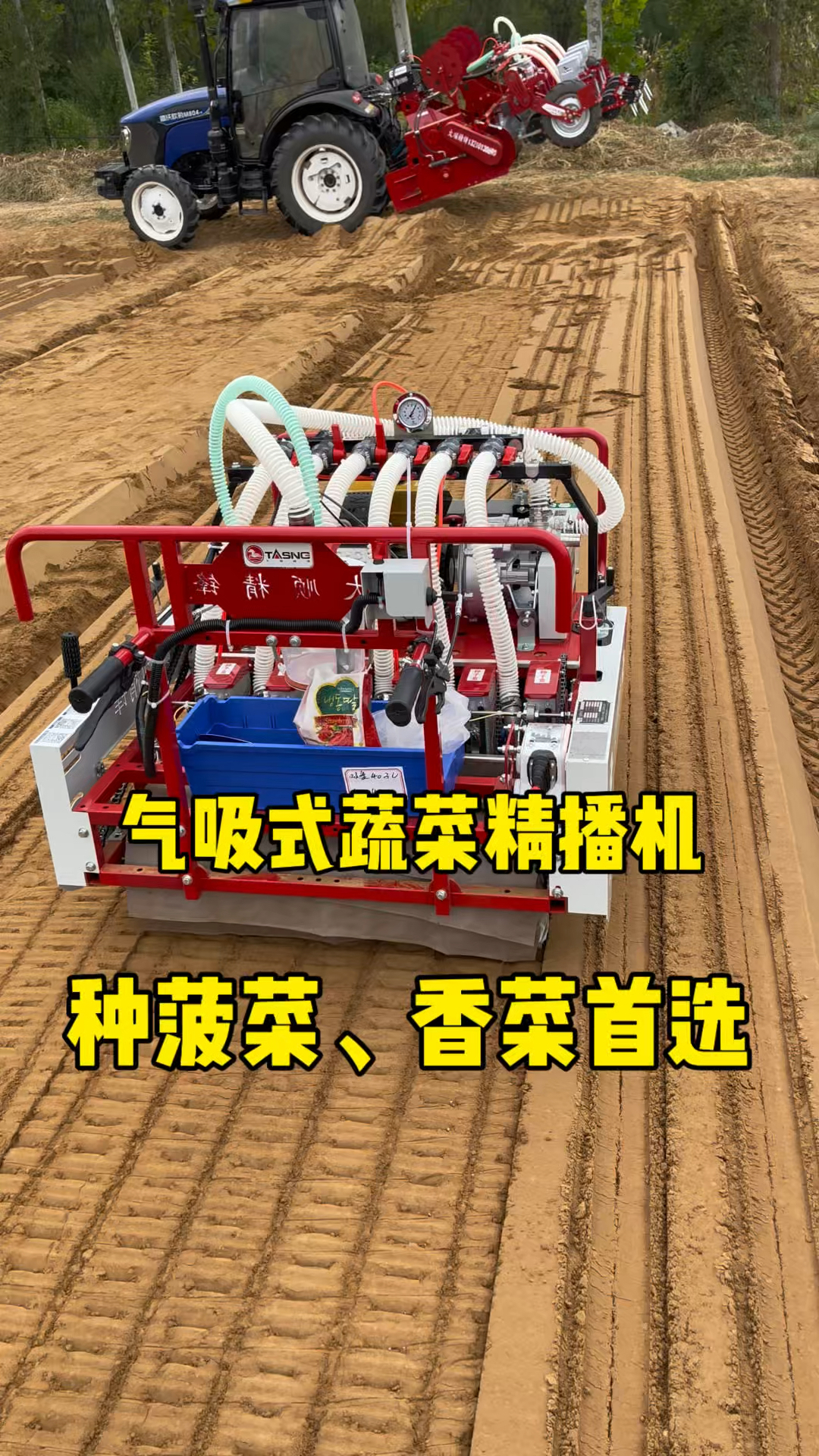 气吸式蔬菜播种机,种菠菜、香菜首选#三农 #现代化农业机械