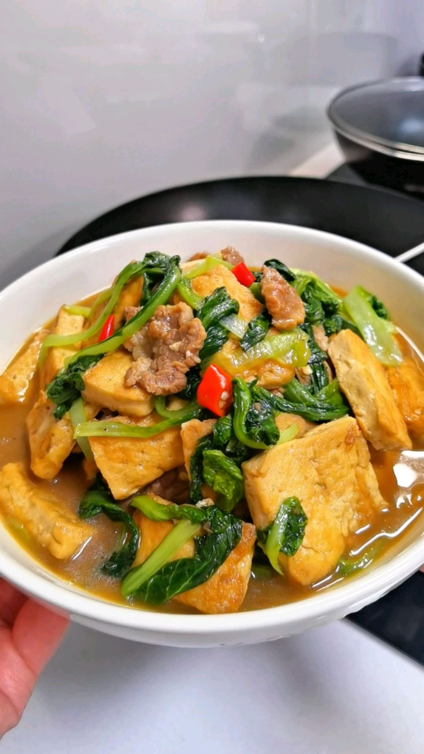 小白菜烧豆腐,做法简单又好吃