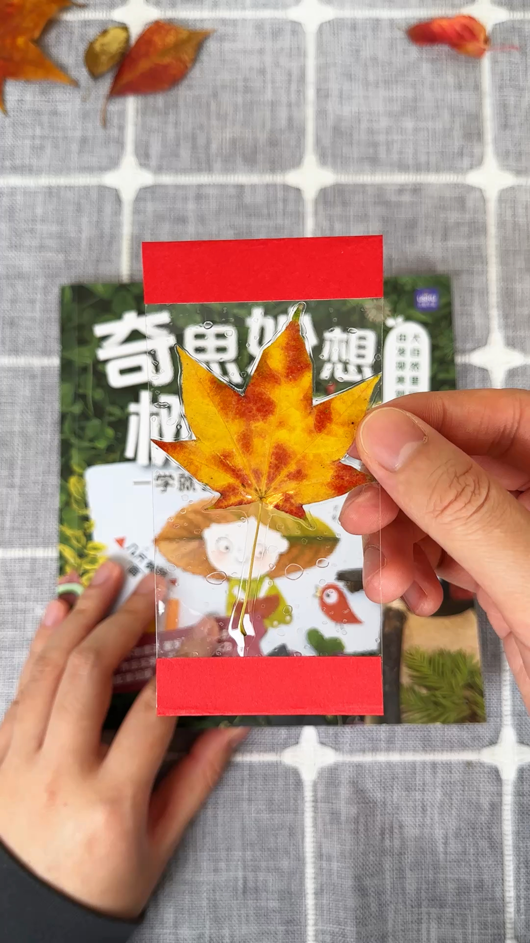 陪孩子制作好看的树叶书签吧,特别简单