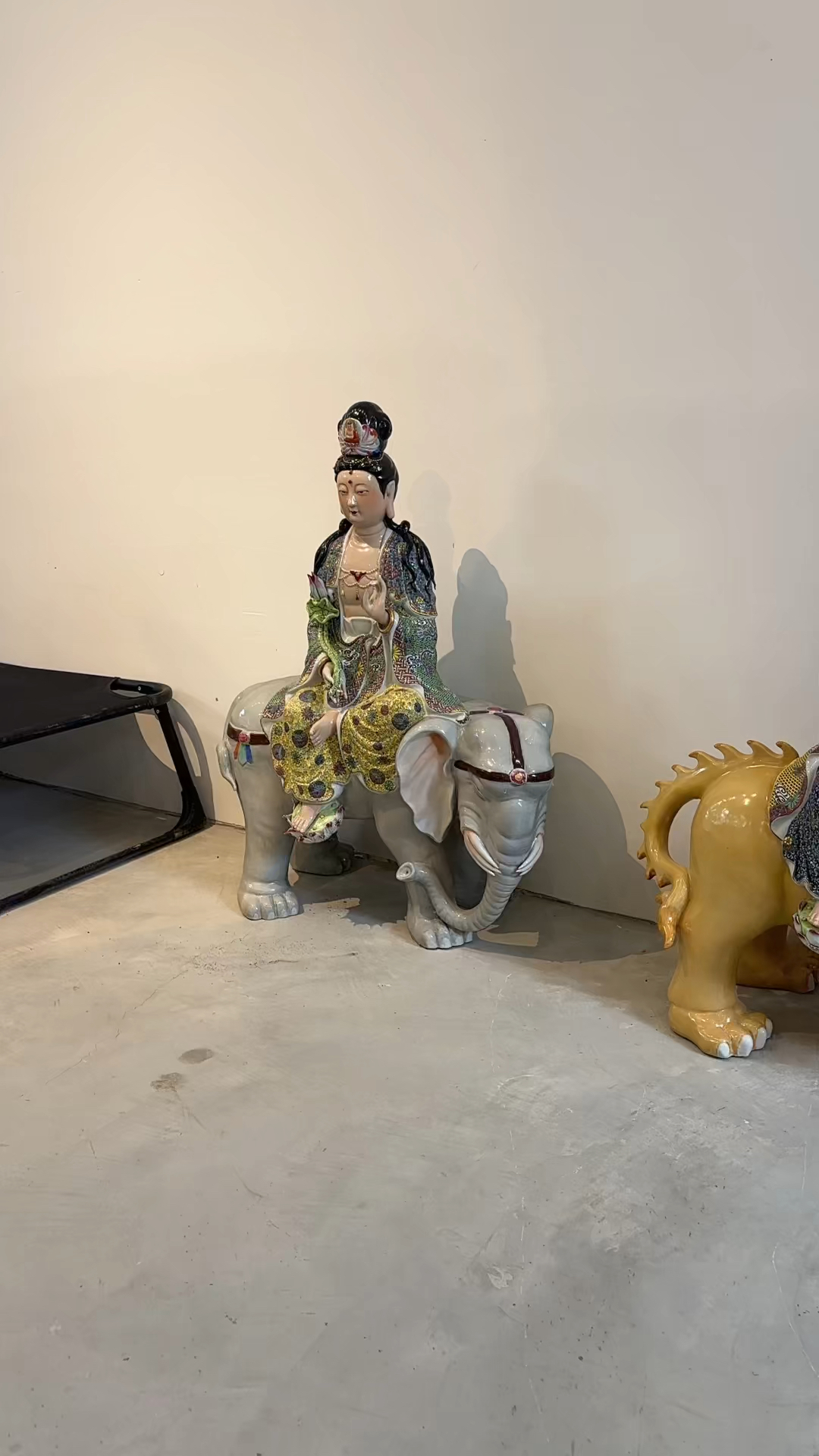 四大菩萨文殊普贤观音地藏,景德镇手工陶瓷粉彩非遗传承雕塑摆件