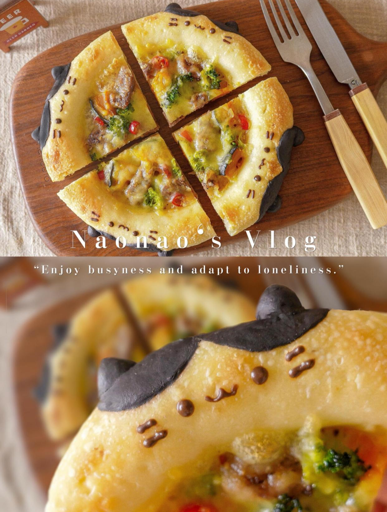 奶牛猫咪披萨 超长拉丝!好好吃!