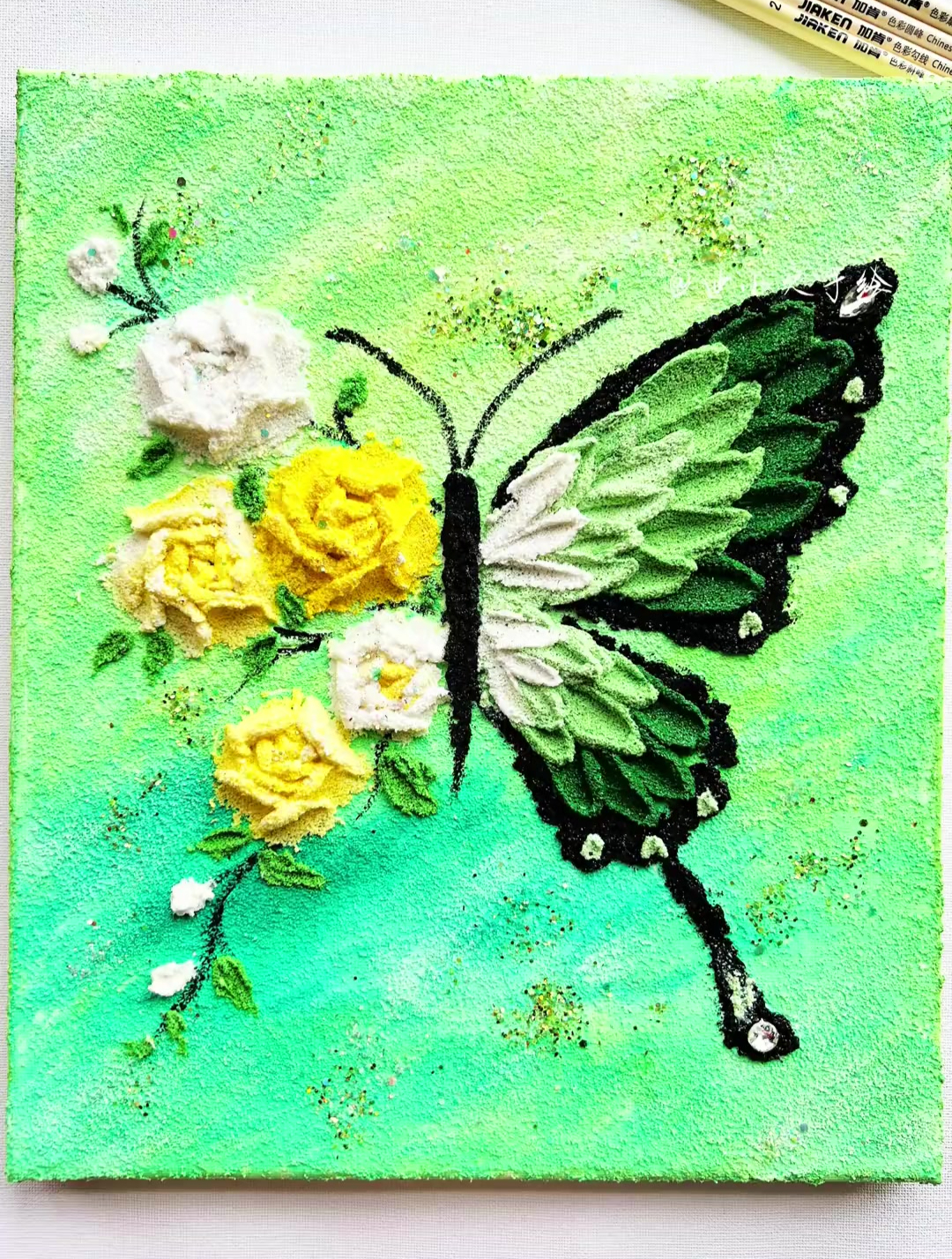 肌理画教程,蝶恋花!