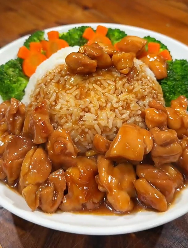 适合孩子吃的照烧鸡腿饭,汤汁拌上米饭真的太好吃了