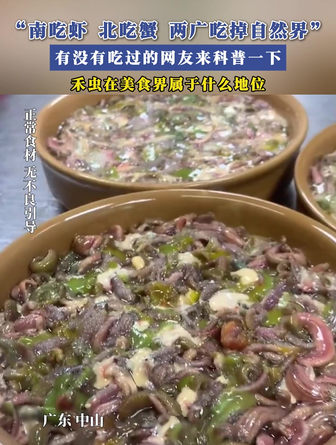 “南吃虾 北吃蟹 两广吃掉自然界”有没有吃过的网友来科普一下禾虫在美食界属于什么地位