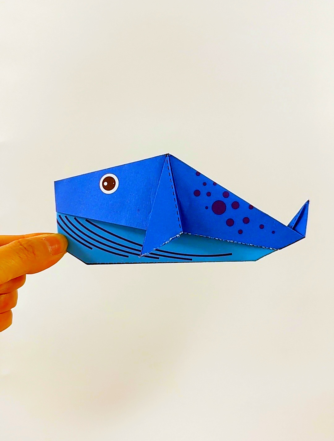 创意手工DIY,可爱的鲸鱼折纸