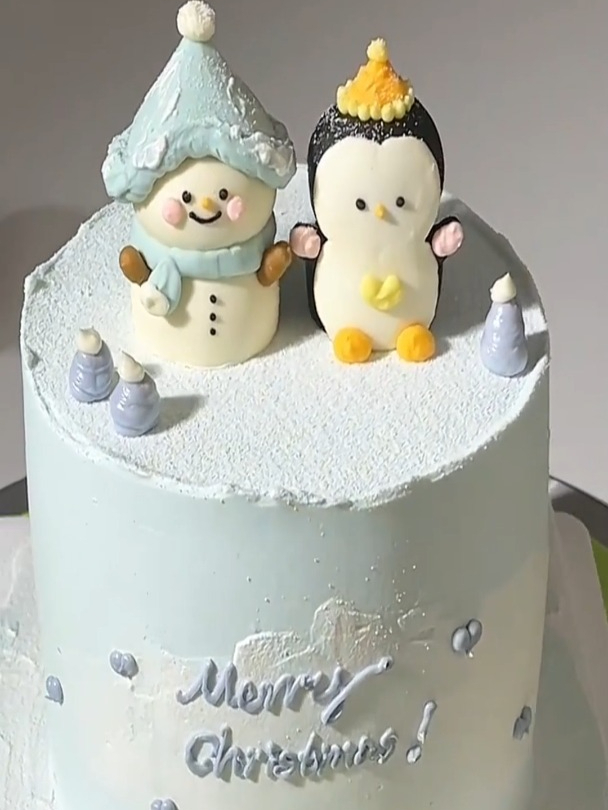 沉浸式制作雪人企鹅蛋糕