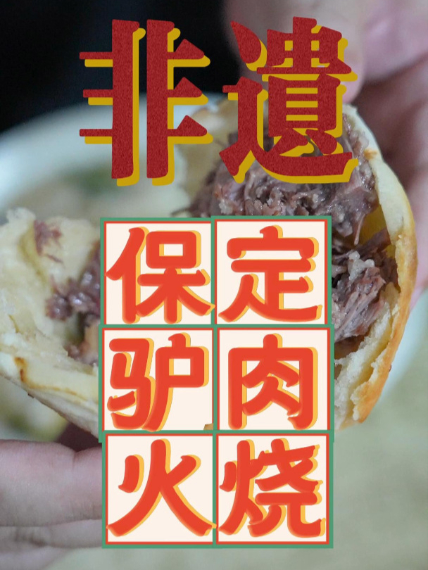 保定非遗美食—驴肉火烧