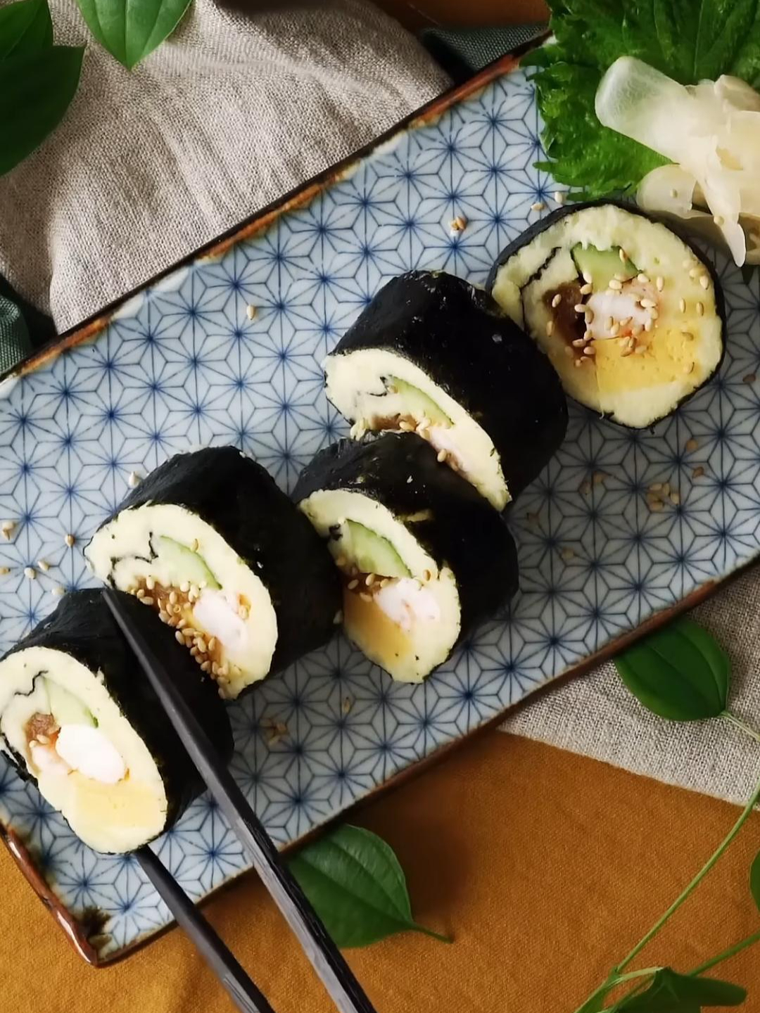 不含米饭的海鲜寿司