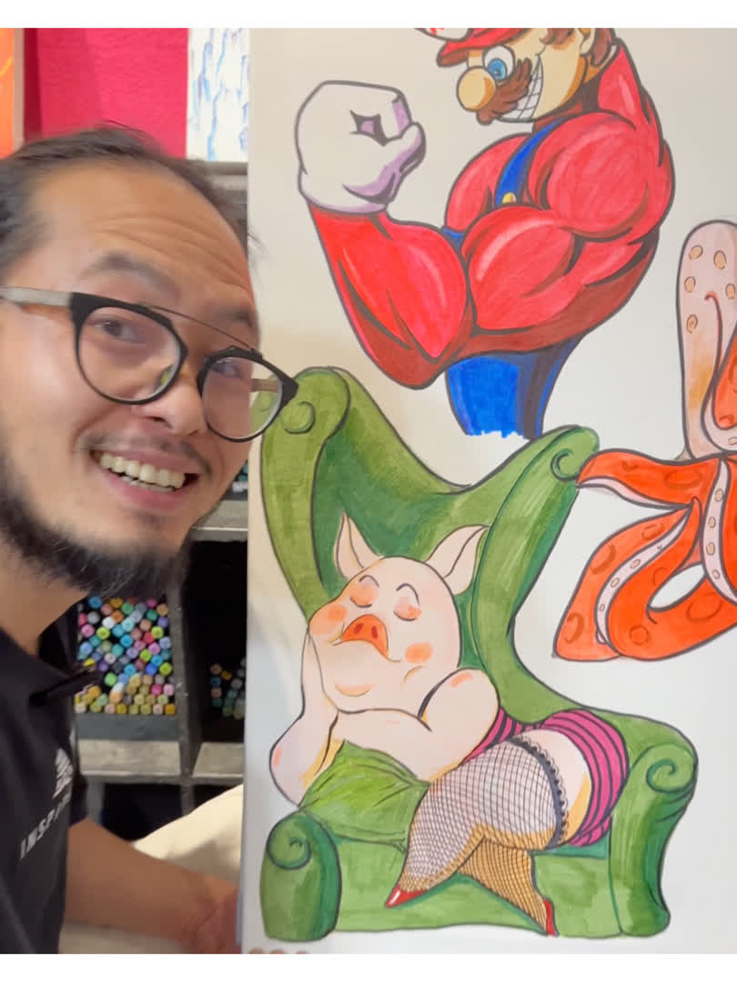 今天画性感的小猪!还有章鱼小丸子!