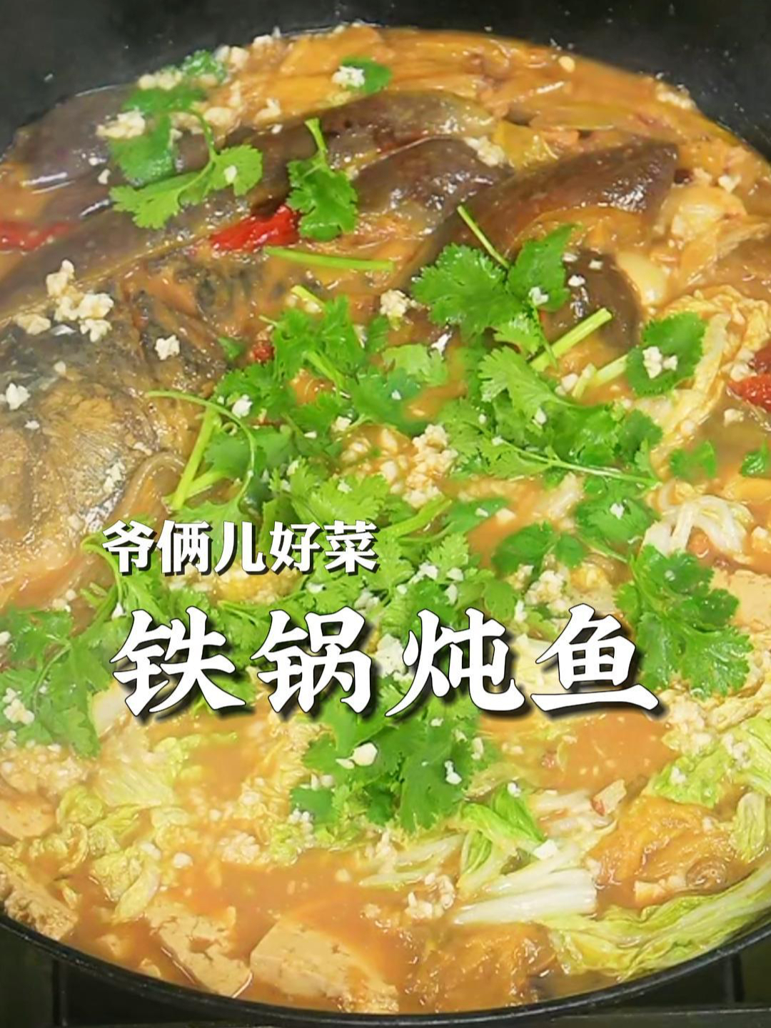 铁锅炖鱼,东北的味道,在家做太简单了,嗷嗷香,连干三碗饭!