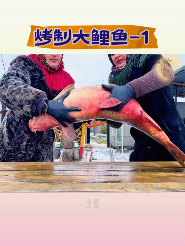 烤制大鲤鱼:50斤重的大鲤鱼,怎么做才好吃?(一)