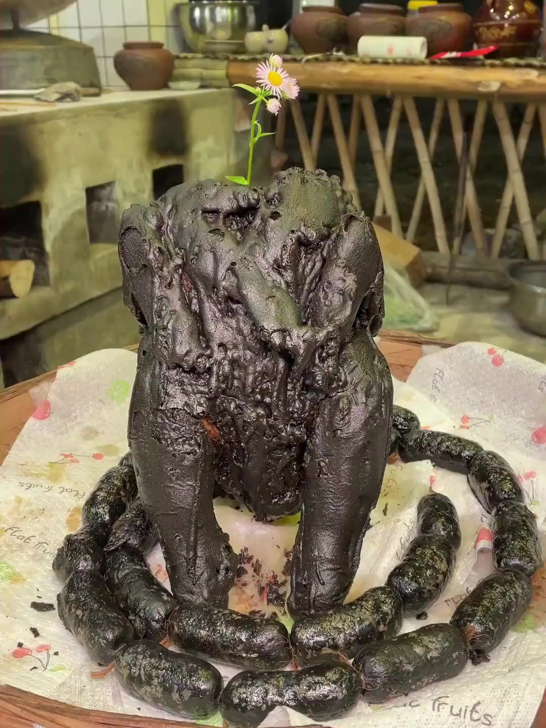 好不好看我不知道,但是真的好吃,2只10多斤的墨鱼与特殊的炸鸡
