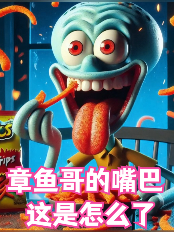 章鱼哥的嘴巴这是怎么了?