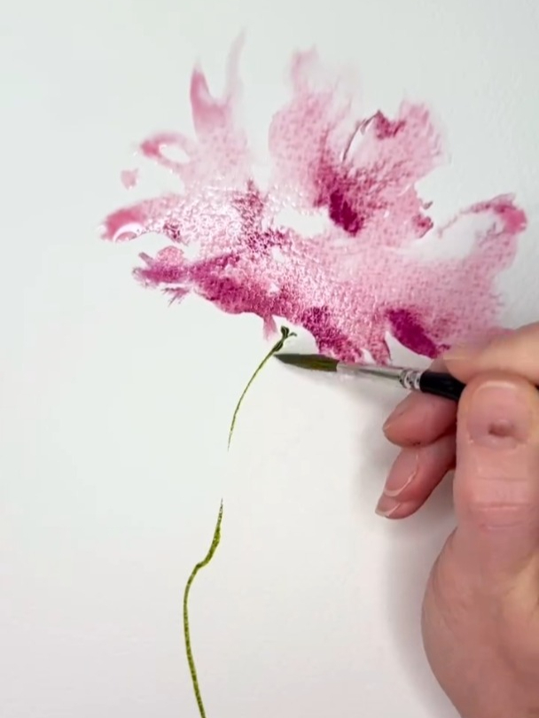 用水彩画牡丹花