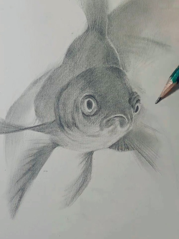 转发就有好运的金鱼?你画过吗 素描动物,画画素描