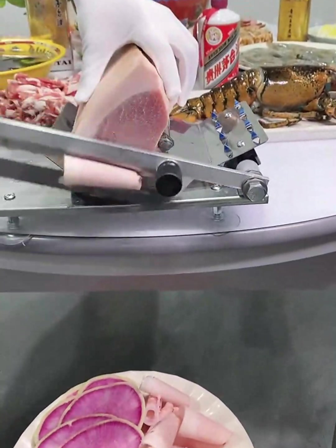 家用弹簧送肉手动切肉机商用切肥牛羊肉卷切机加长刀片 切片机