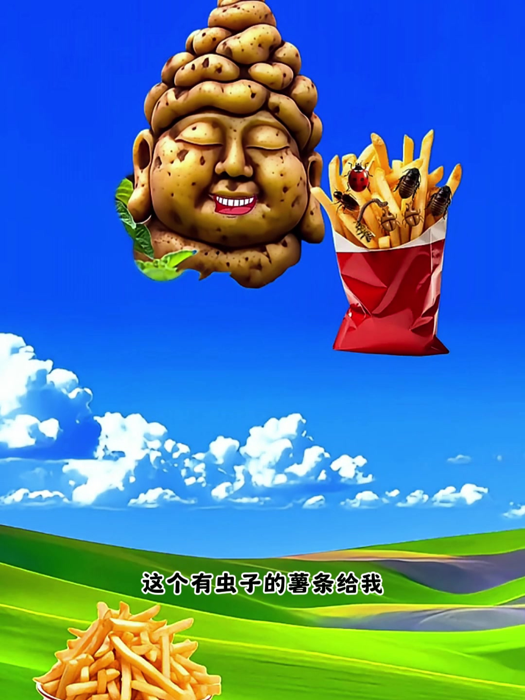 这个有虫子的薯条给我!