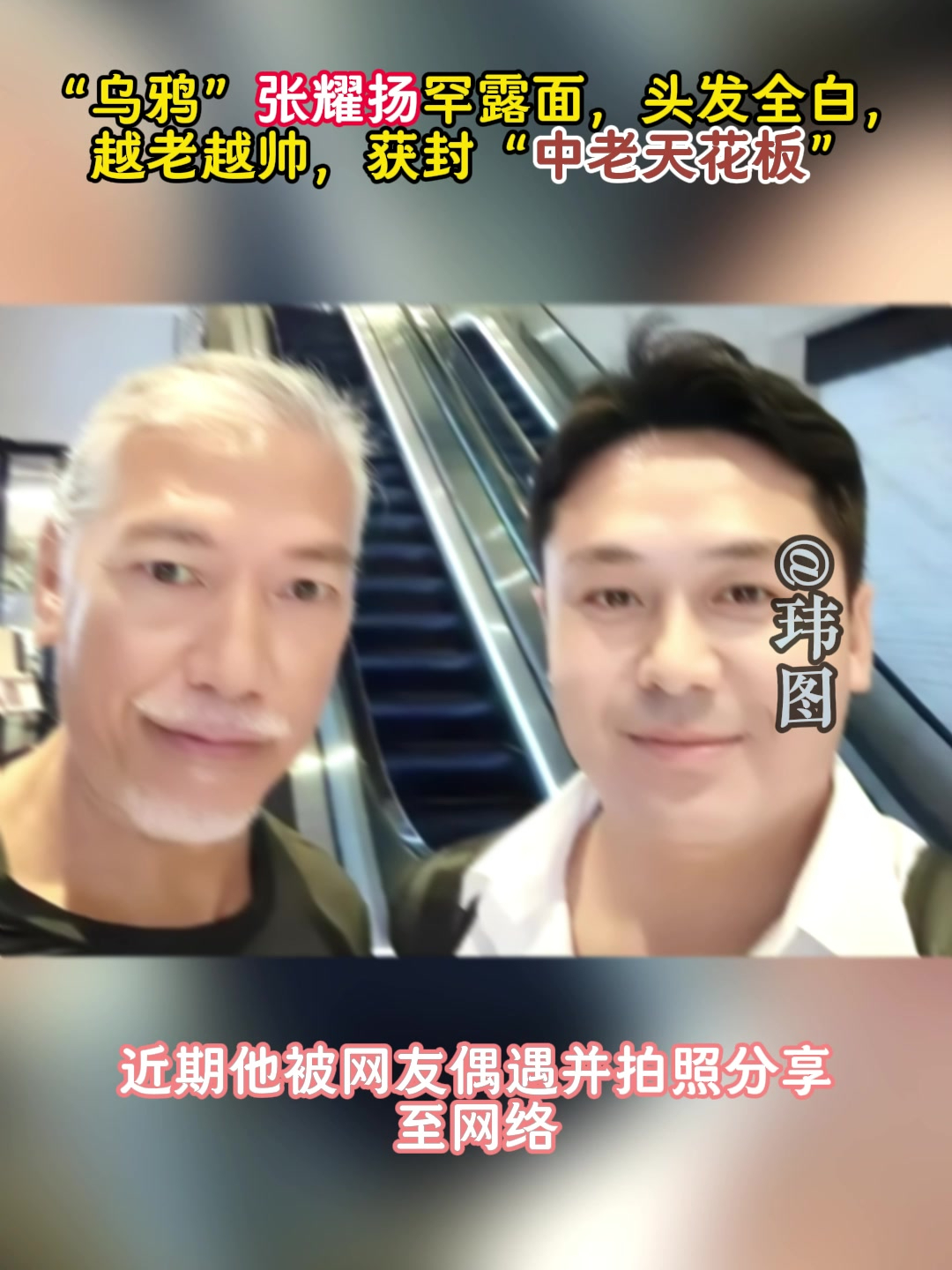 “乌鸦”张耀扬罕露面,头发全白,越老越帅,获封“中老天花板”
