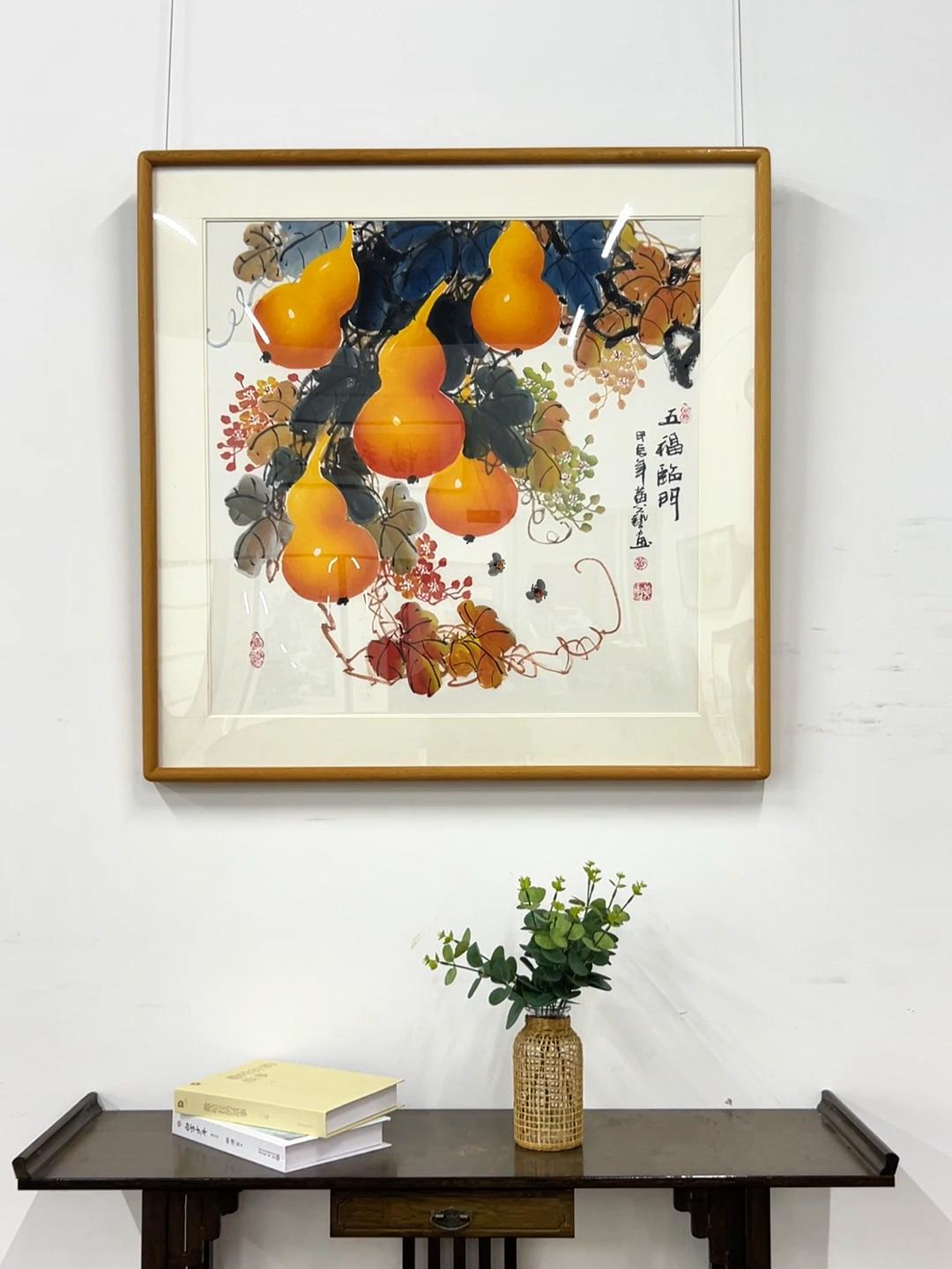 手绘葫芦国画,寓意五福临门,福禄吉祥 全屋配画 葫芦画 新中式