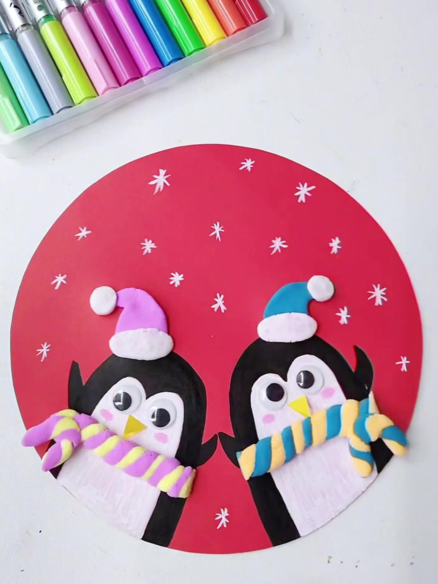 创意手工粘贴画—小企鹅过冬