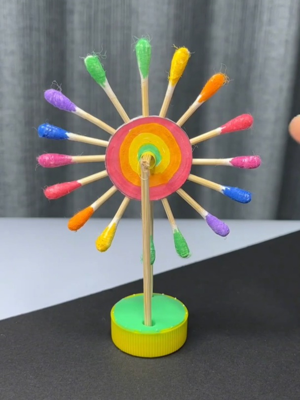 一家人用棉签做的亲子创意手工diy